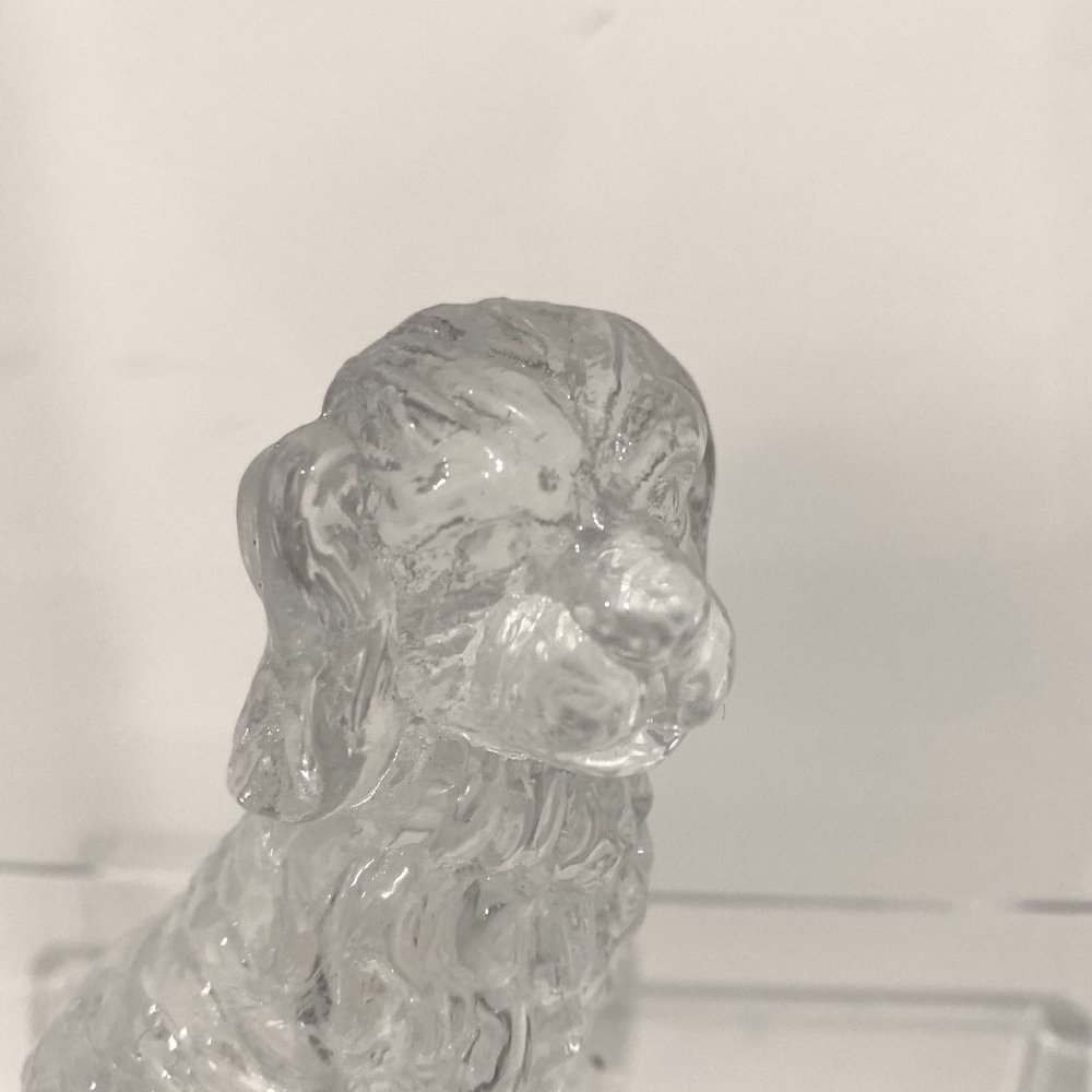 Unbranded Clear Glass Hollow Dog Figurine Paperweight 3.5" Tall Sitting - Picture 5 of 7